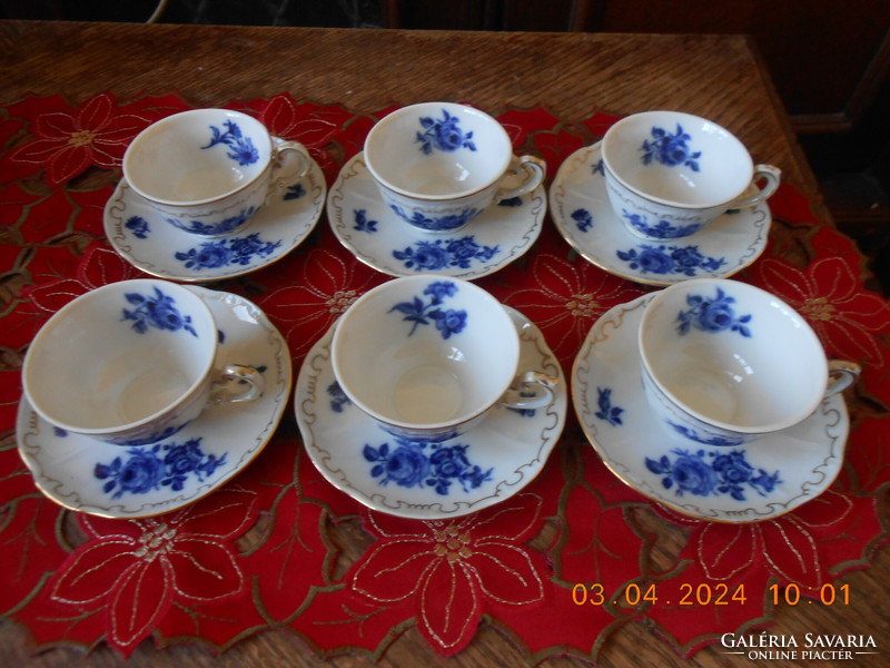 Zsolnay blue rose coffee cup