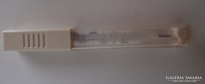 Antique marked mercury fever thermometer in its own case