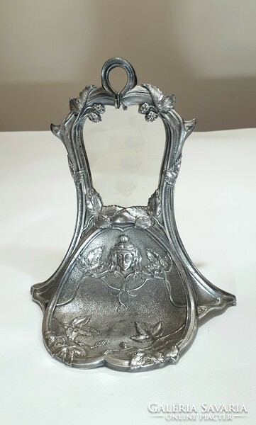 Armand frenais, French Art Nouveau silver-plated table mirror