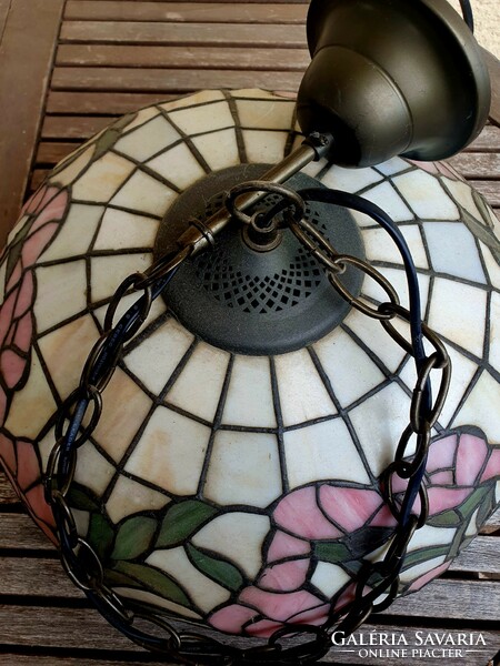 Beautiful handmade tiffany chandelier, one socket, 40cm diameter