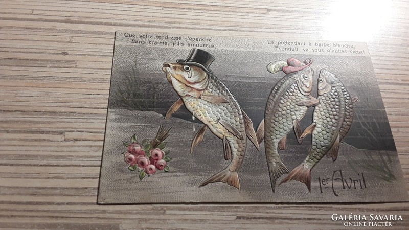 Antique embossed greeting postcard.