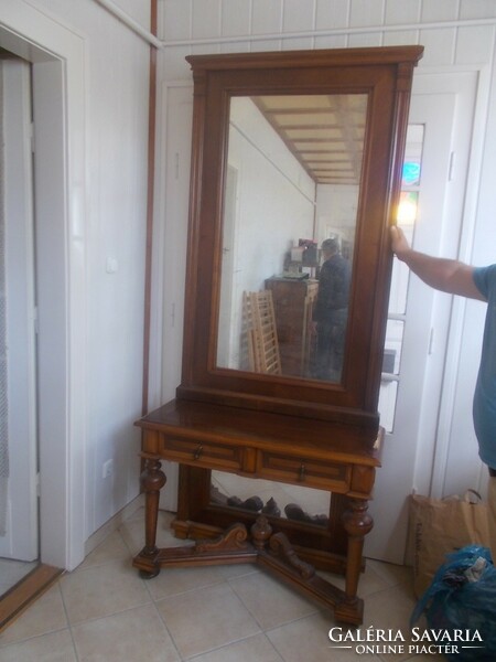 Large mirror with console table