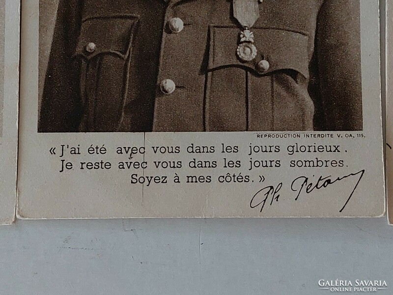 Régi férfi fotó francia katona fénykép 3 db