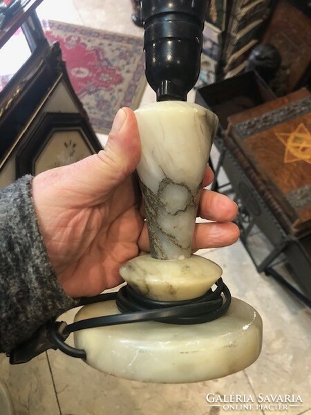Table lamp, in working condition, marble, height 22 cm.