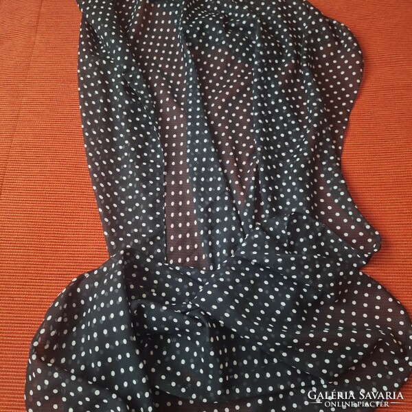 Black and white polka dot scarf, shawl, stole, giant size