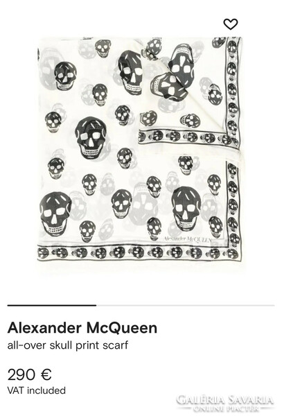 Eredeti Alexander McQueen ikonikus koponyás selyem kendő