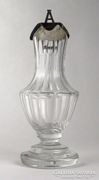 1Q785 antique footed Biedermeier glass spout 17.5 Cm