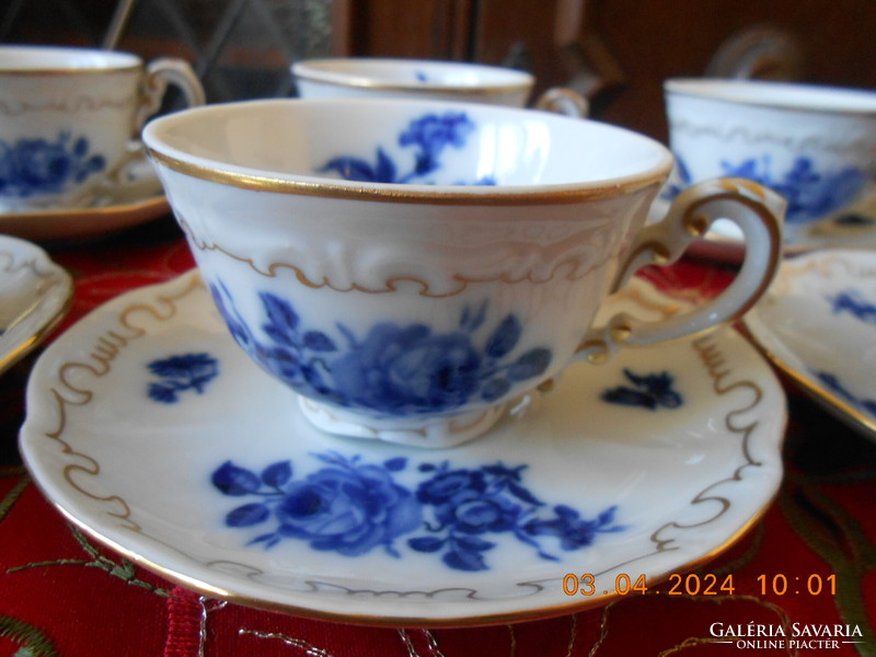 Zsolnay kék rózsás kávés csésze
