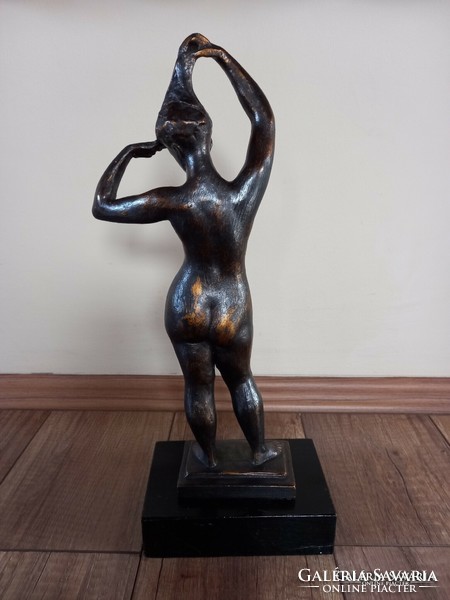 Bronzed ceramic nude statue of Árpád Turcsányi