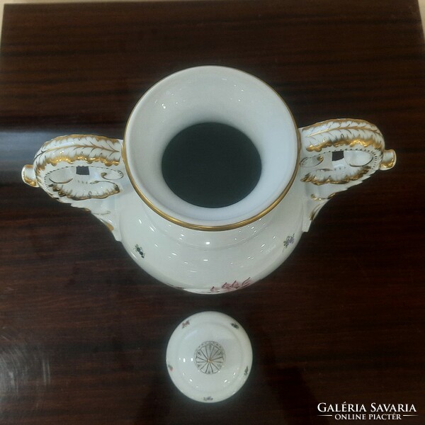 50 cm Herend bhr patterned porcelain 2-handle decorative goblet vase
