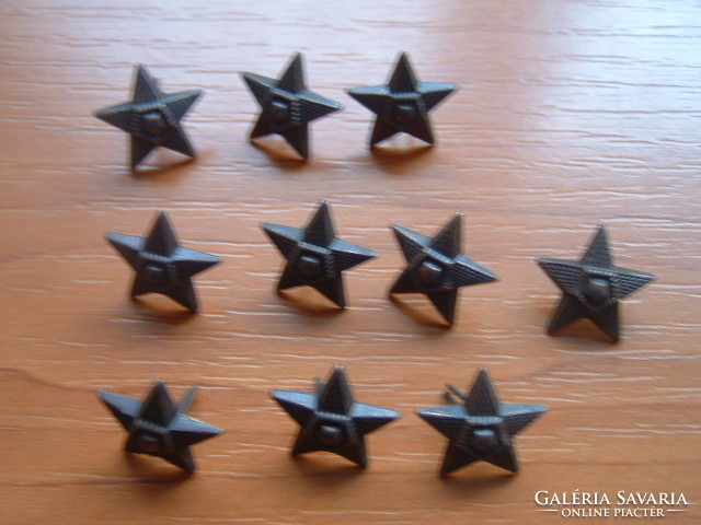 Mn 10 pcs 15 mm 5-pointed deputy officer (flag) brown star from the 60s-70s # + zs