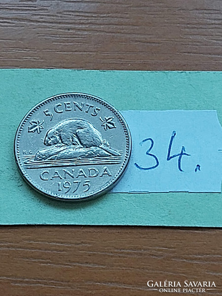 Canada 5 cents 1975 ii. Queen Elizabeth, nickel 34