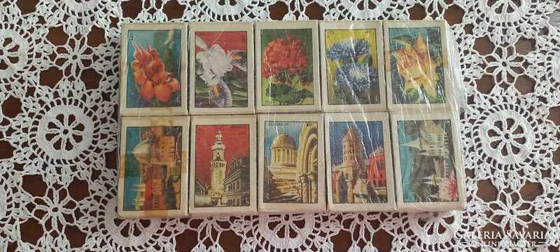 Pack of 10 matches, flowers-Hungarian cities