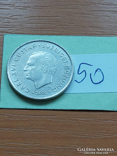 Sweden 1 kroner 2003 xvi. King Gustav Károly, copper-nickel 50