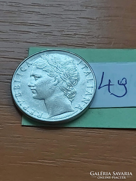 Italy 100 lira 1979 r, Minerva (Roman goddess) olive branch, stainless steel 49