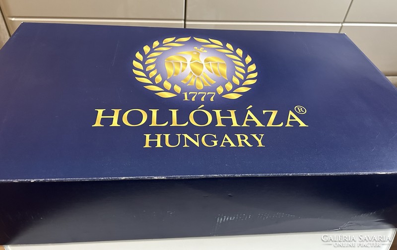 Hollóházi moonlight gold collection porcelain coffee set in original box