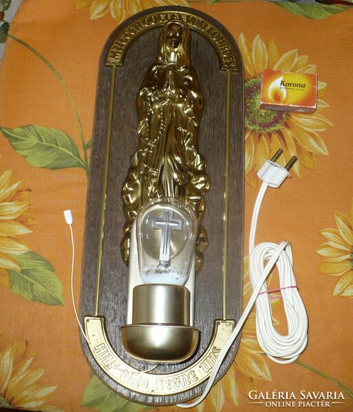 Falilámpa lámpa szobor Lourdes-i Madonna MUTTER GOTTES VON LOURDES HILF UND SEGNE UNS Házi Oltár ?