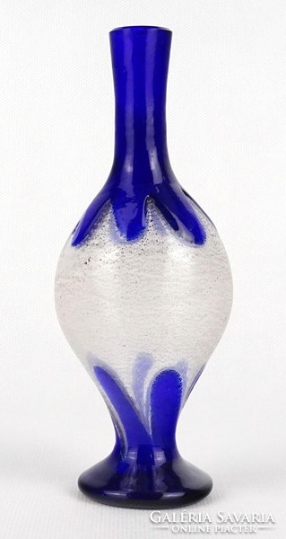 1Q779 Antik muránói színezett fújt muránói üveg váza 15 cm