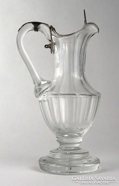1Q785 antique footed Biedermeier glass spout 17.5 Cm