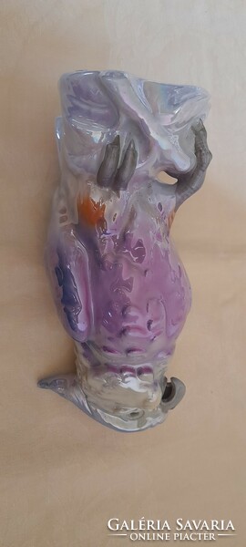 Asztali lámpatest porcelán búra 02. papagáj irizáló aroma parfüm párologtató lámpa búra 21cm