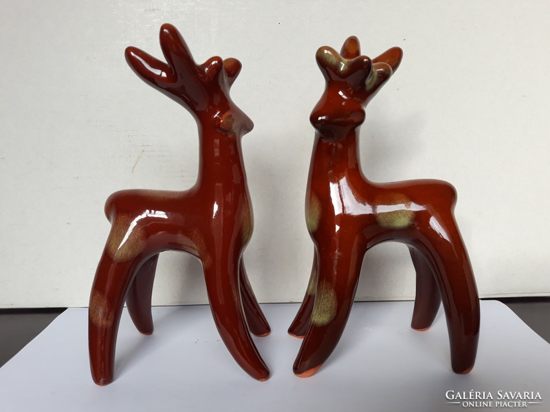 Pair of ceramic deer