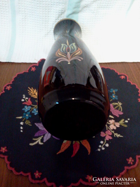 Vase black glass vase 26 cm