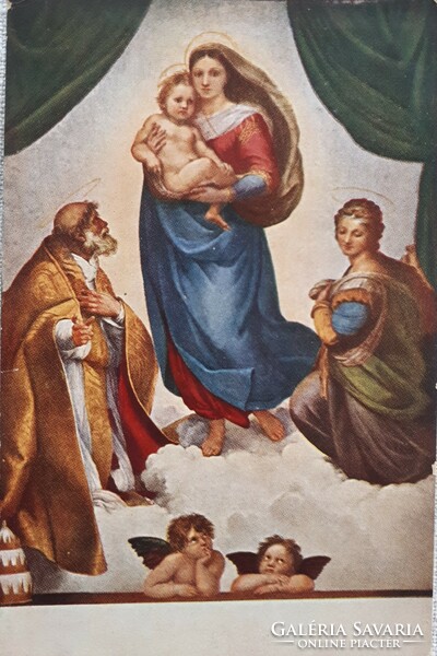 Raffaello santi Sixtusi madonna: futott képeslap 1911-ből