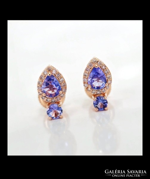 Beautiful pair of 1.2ct tanzanite and diamond earrings