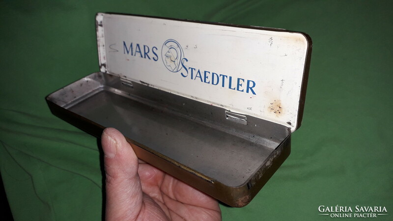 VINTAGE MARS STAEDTLER fém ceruzás gyűjtő doboz 18 x 5,5 X 3 cm a képek szerint