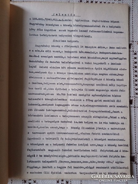 1940. Jelentés a nagytétényi, többnyire zsidó ingatlanok lefoglalásáról