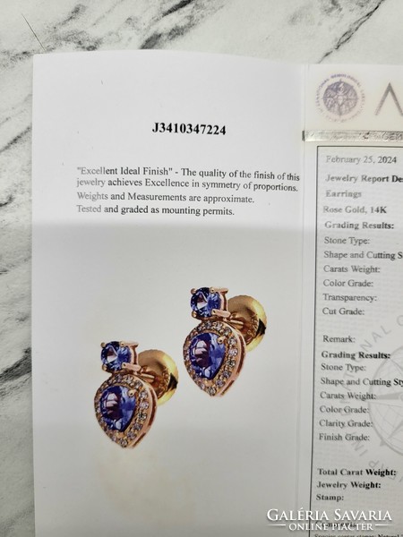 Beautiful pair of 1.2ct tanzanite and diamond earrings