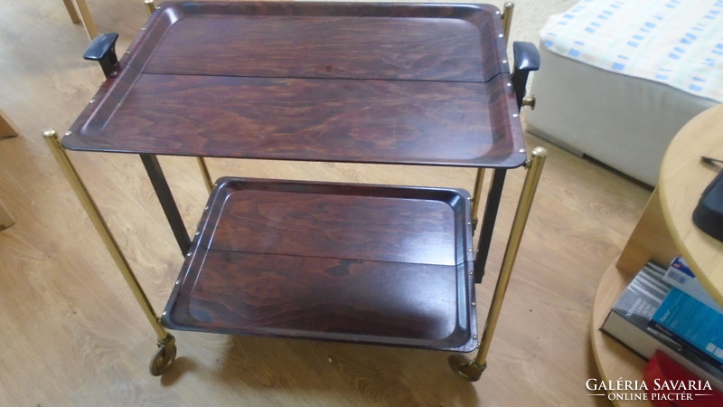 Old retro rolling wagon side table
