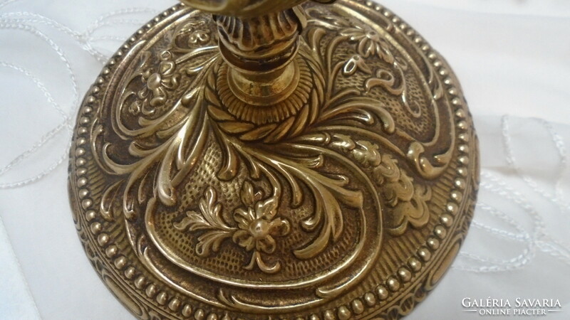 Nice old copper body baroque pattern bedside lamp