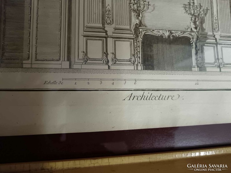 Antique engraving, one of the plans of the Royal Palace of Paris, Royal Palace of the Duchess of Orleans apartment 3.