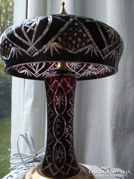 Fantastic ruby crystal lamp from the 50s!
