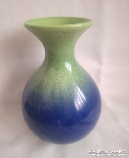 Blue green ceramic vase