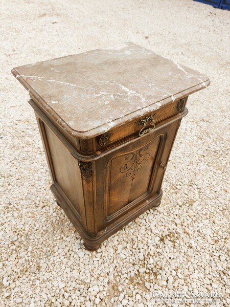 Antique Viennese baroque small chest of drawers with marble top from the 1800s