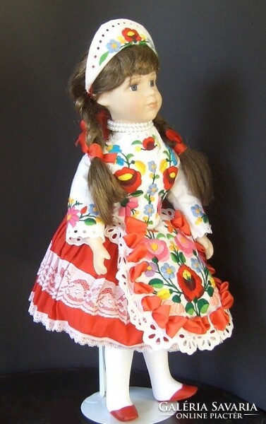 A doll with a porcelain head from Kalocsa