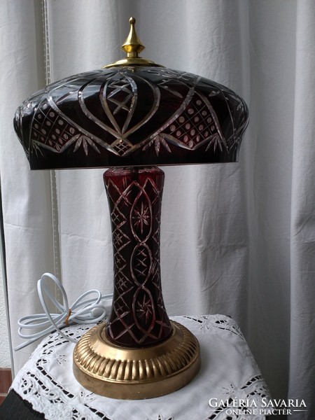 Fantastic ruby crystal lamp from the 50s!