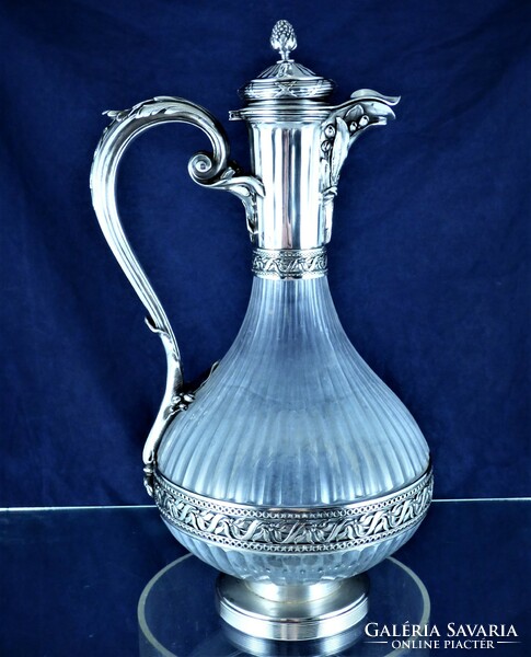 Amazing antique silver decanter, French, CA. 1860 !!!