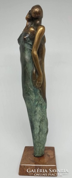 Czobor Sándor "Szerelem" c. bronzszobor, eredetiségigazolás, ingyen posta