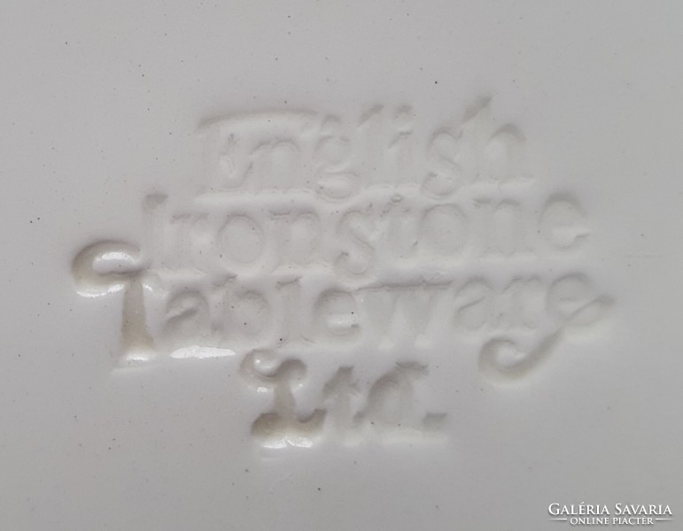 Ironstone Tableware angol jelenetes barna porcelán kistányér süteményes tányér