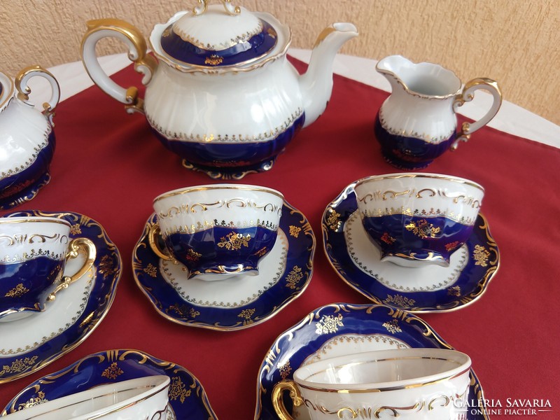 Zsolnay pompadour i es, 6-person tea set,, flawless,,, no minimum price,,