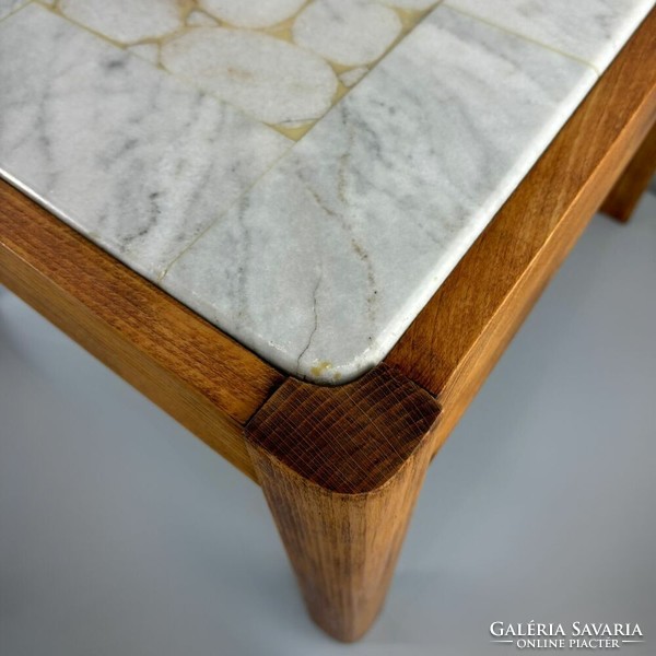 Refurbished coffee table with marble top - applied arts company -