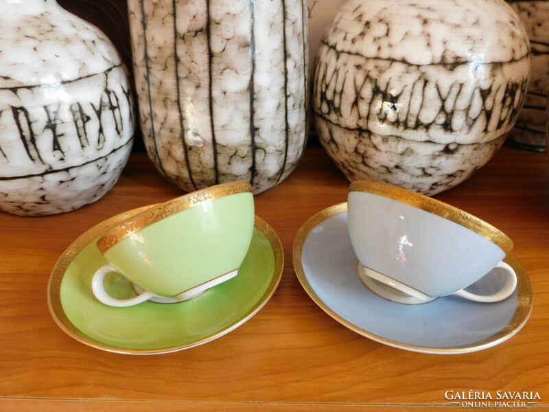 Wallendorf vintage pastel-colored coffee (mocha) sets - 2 pieces