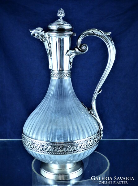 Amazing antique silver decanter, French, CA. 1860 !!!