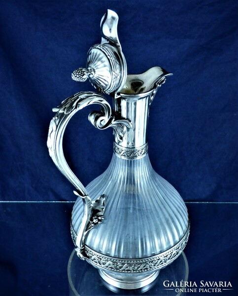 Amazing antique silver decanter, French, CA. 1860 !!!