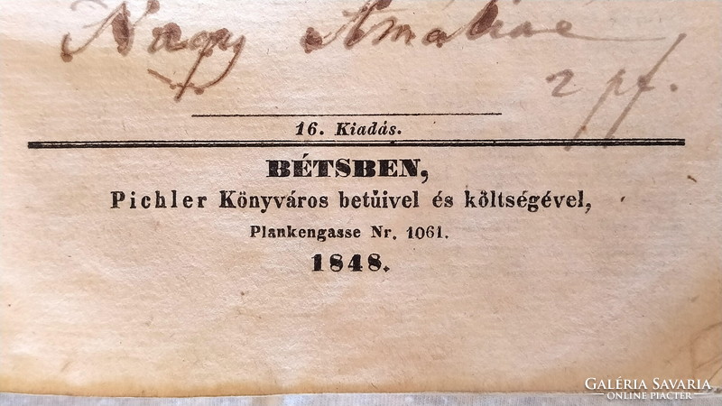 NÉMET 1848. BÉCS Grammatika Magyar Ifjúság Számára