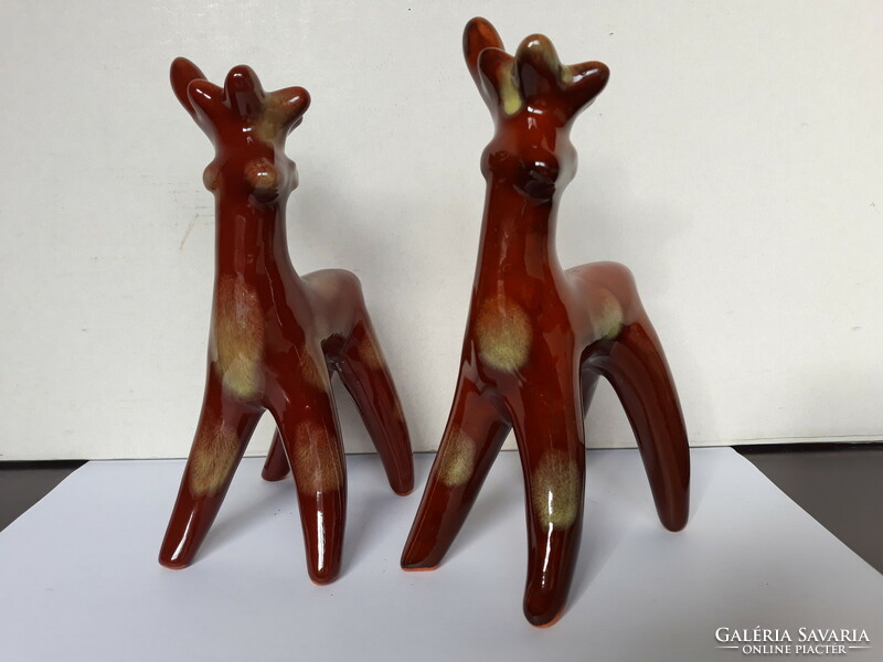 Pair of ceramic deer