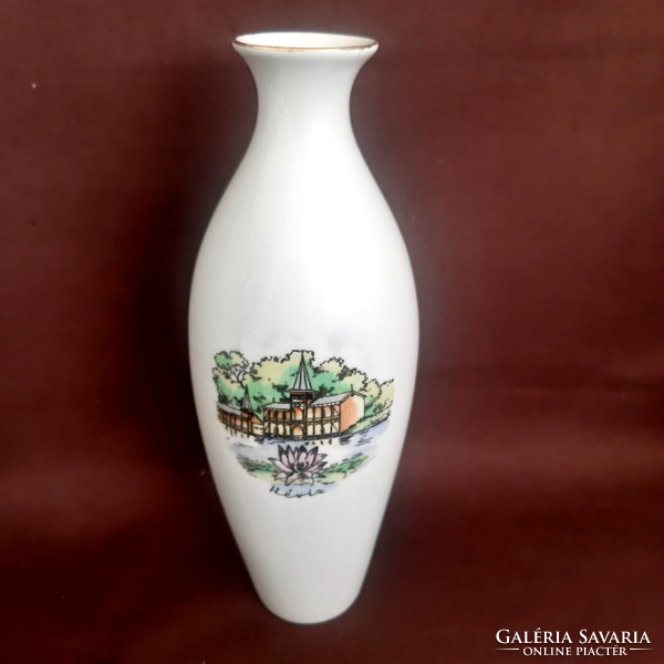 Art deco, Budapest-Aquincum porcelain vase, Hévíz graceful shape